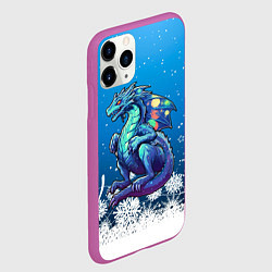 Чехол iPhone 11 Pro матовый Дракон магический 2024, цвет: 3D-фиолетовый — фото 2