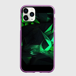 Чехол iPhone 11 Pro матовый Абстрактное выражение зелени, цвет: 3D-фиолетовый