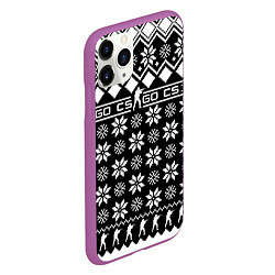 Чехол iPhone 11 Pro матовый CS GO christmas sweater, цвет: 3D-фиолетовый — фото 2