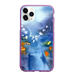 Чехол iPhone 11 Pro матовый После дождя акварель, цвет: 3D-фиолетовый