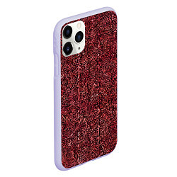 Чехол iPhone 11 Pro матовый Чёрные и красные мазки, цвет: 3D-светло-сиреневый — фото 2