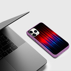 Чехол iPhone 11 Pro матовый Неоновый узор неоновая шкала, цвет: 3D-фиолетовый — фото 2