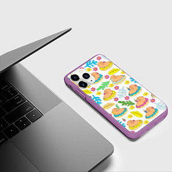 Чехол iPhone 11 Pro матовый Капибары на отдыхе, цвет: 3D-фиолетовый — фото 2