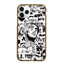 Чехол iPhone 11 Pro матовый Lil peep автограф, цвет: 3D-коричневый