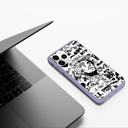 Чехол iPhone 11 Pro матовый Lil peep автограф, цвет: 3D-светло-сиреневый — фото 2
