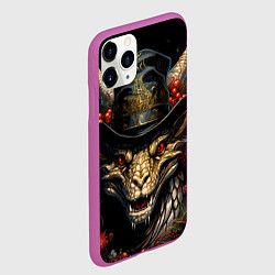 Чехол iPhone 11 Pro матовый Волшебный дракон снега, цвет: 3D-фиолетовый — фото 2