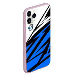 Чехол iPhone 11 Pro матовый Volvo - white and blue, цвет: 3D-розовый — фото 2