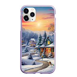 Чехол iPhone 11 Pro матовый Зимнее волшебство, цвет: 3D-светло-сиреневый