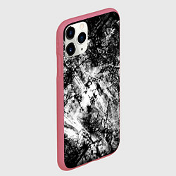 Чехол iPhone 11 Pro матовый Зимний лес узоры, цвет: 3D-малиновый — фото 2