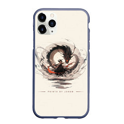 Чехол iPhone 11 Pro матовый Дева и дракон, цвет: 3D-серый