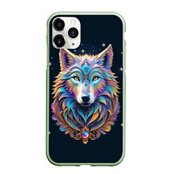 Чехол iPhone 11 Pro матовый Звездный волк из далекой галактики, цвет: 3D-салатовый