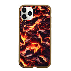 Чехол iPhone 11 Pro матовый Бурлящая лава, цвет: 3D-коричневый