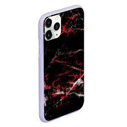 Чехол iPhone 11 Pro матовый Красные узоры, цвет: 3D-светло-сиреневый — фото 2