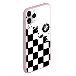 Чехол iPhone 11 Pro матовый BMW black geometry splash, цвет: 3D-розовый — фото 2