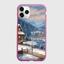 Чехол iPhone 11 Pro матовый Оазис тепла и уюта в холодном зимнем мире, цвет: 3D-малиновый