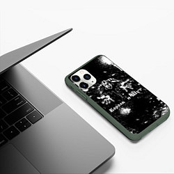 Чехол iPhone 11 Pro матовый Король и шут - черно-белый, цвет: 3D-темно-зеленый — фото 2