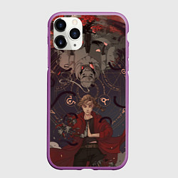 Чехол iPhone 11 Pro матовый Стальной алхимик - два брата, цвет: 3D-фиолетовый