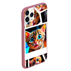 Чехол iPhone 11 Pro матовый Котики фото, цвет: 3D-малиновый — фото 2