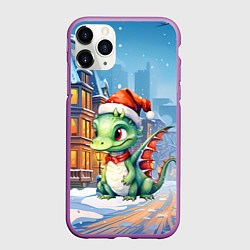 Чехол iPhone 11 Pro матовый Дракон зимний холод, цвет: 3D-фиолетовый