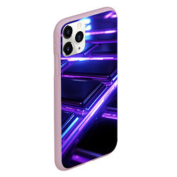 Чехол iPhone 11 Pro матовый Фиолетовые неоновые плиты, цвет: 3D-розовый — фото 2