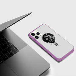 Чехол iPhone 11 Pro матовый Космический аэростат, цвет: 3D-фиолетовый — фото 2