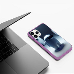 Чехол iPhone 11 Pro матовый Among us - fantasy - ai art, цвет: 3D-фиолетовый — фото 2