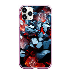 Чехол iPhone 11 Pro матовый Янтарные камни асбтракция, цвет: 3D-розовый