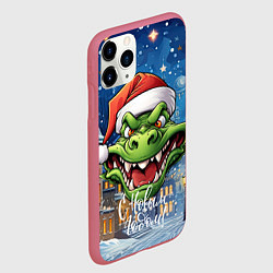 Чехол iPhone 11 Pro матовый Милый зеленый дракончик 2024, цвет: 3D-малиновый — фото 2