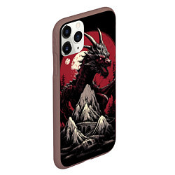 Чехол iPhone 11 Pro матовый Дракон серебристого снега, цвет: 3D-коричневый — фото 2