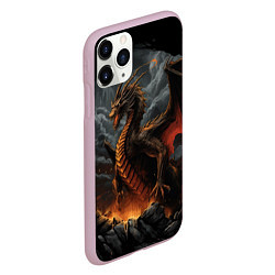 Чехол iPhone 11 Pro матовый Дракон метельных бурь, цвет: 3D-розовый — фото 2