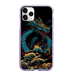 Чехол iPhone 11 Pro матовый Дракон искрящихся сосулек 2024, цвет: 3D-светло-сиреневый