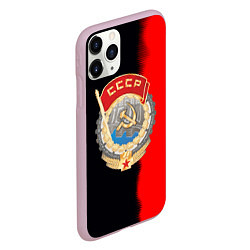 Чехол iPhone 11 Pro матовый СССР страна наша, цвет: 3D-розовый — фото 2