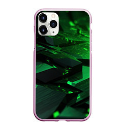 Чехол iPhone 11 Pro матовый Зеленые плитки, цвет: 3D-розовый