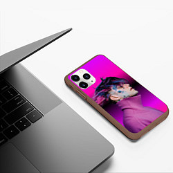 Чехол iPhone 11 Pro матовый Lil Peep фиолетовый лук, цвет: 3D-коричневый — фото 2