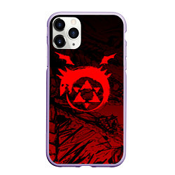 Чехол iPhone 11 Pro матовый Красный знак уроборос - Стальной алхимик, цвет: 3D-светло-сиреневый
