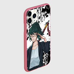Чехол iPhone 11 Pro матовый Маки зенин из магической битвы - брызги, цвет: 3D-малиновый — фото 2