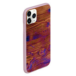 Чехол iPhone 11 Pro матовый Деревянная благородная текстура, цвет: 3D-розовый — фото 2