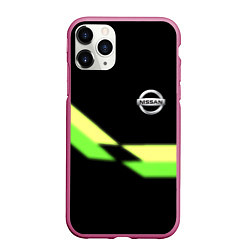 Чехол iPhone 11 Pro матовый Nissan logo brend auto, цвет: 3D-малиновый