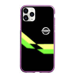 Чехол iPhone 11 Pro матовый Nissan logo brend auto, цвет: 3D-фиолетовый