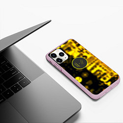 Чехол iPhone 11 Pro матовый Twenty one pilots yellow music, цвет: 3D-розовый — фото 2