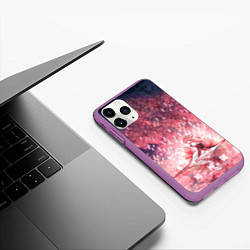 Чехол iPhone 11 Pro матовый Genshin Impact Яэ Мико, цвет: 3D-фиолетовый — фото 2