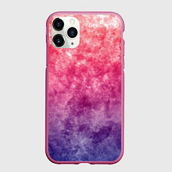Чехол iPhone 11 Pro матовый Абстракция - сине-красные облака, цвет: 3D-малиновый