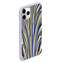 Чехол iPhone 11 Pro матовый Струйчатый перламутровый узор, цвет: 3D-светло-сиреневый — фото 2