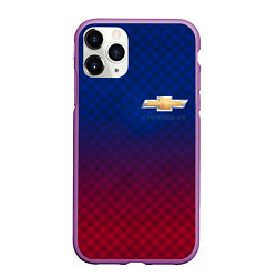 Чехол iPhone 11 Pro матовый Chevrolet carbon gradient, цвет: 3D-фиолетовый