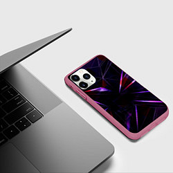 Чехол iPhone 11 Pro матовый Фиолетовый хрусталь, цвет: 3D-малиновый — фото 2