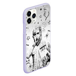 Чехол iPhone 11 Pro матовый Лил Пип на сером фоне, цвет: 3D-светло-сиреневый — фото 2