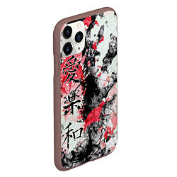 Чехол iPhone 11 Pro матовый Японский стиль иероглифы, цвет: 3D-коричневый — фото 2