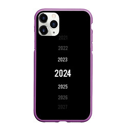 Чехол iPhone 11 Pro матовый Lets go next - 2024, цвет: 3D-фиолетовый