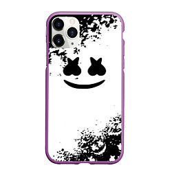 Чехол iPhone 11 Pro матовый Marshmello dj краски, цвет: 3D-фиолетовый