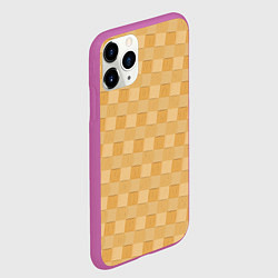 Чехол iPhone 11 Pro матовый Плетение из берёсты текстура, цвет: 3D-фиолетовый — фото 2